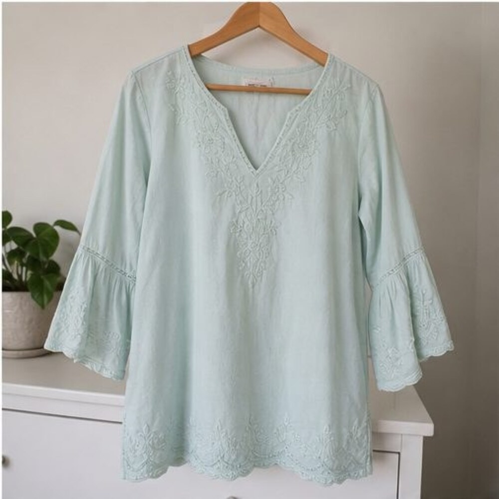 Navy Pleated Blouse